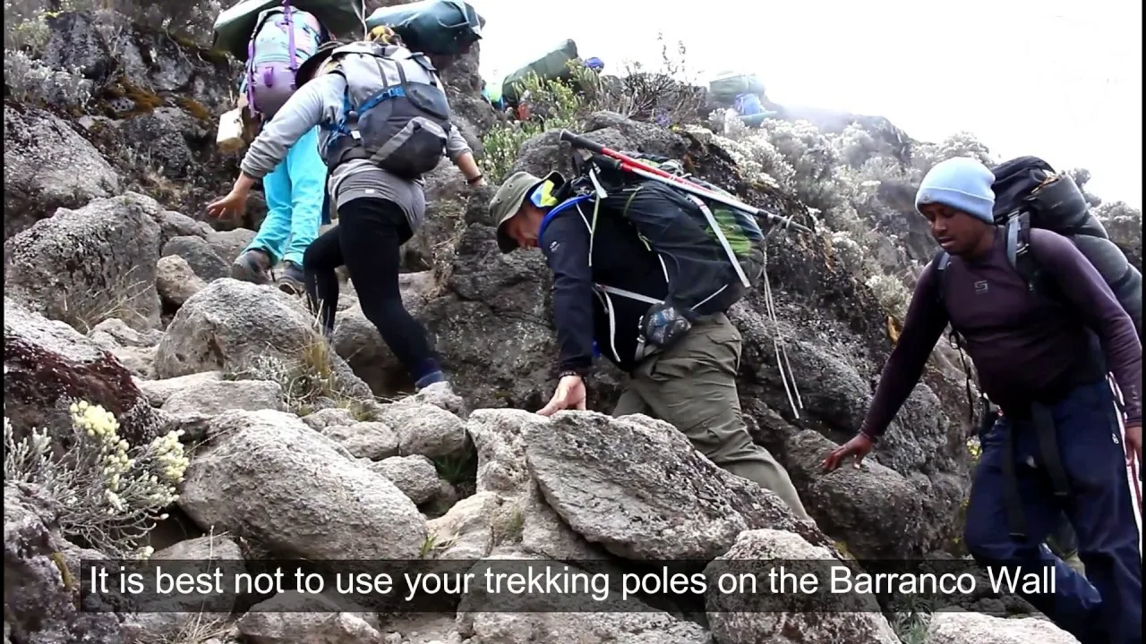 Still from the video “How hard is to climb Kilimanjaro Barranco wall?” (Kilimanjaro Brothers Climbing and Adventure Company…