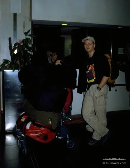 Harry, being pissed off at the Buenos Aires airport counter