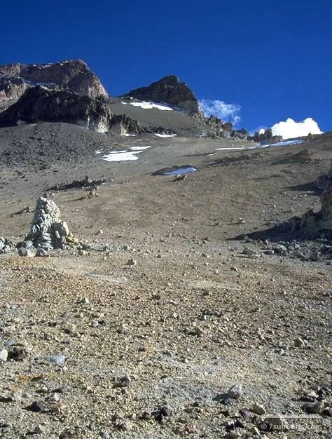 Summit route as seen from White rocks camp (6000m)