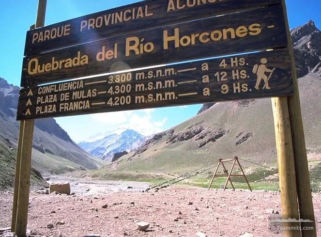 Sign near park entrance, below you can see the south face