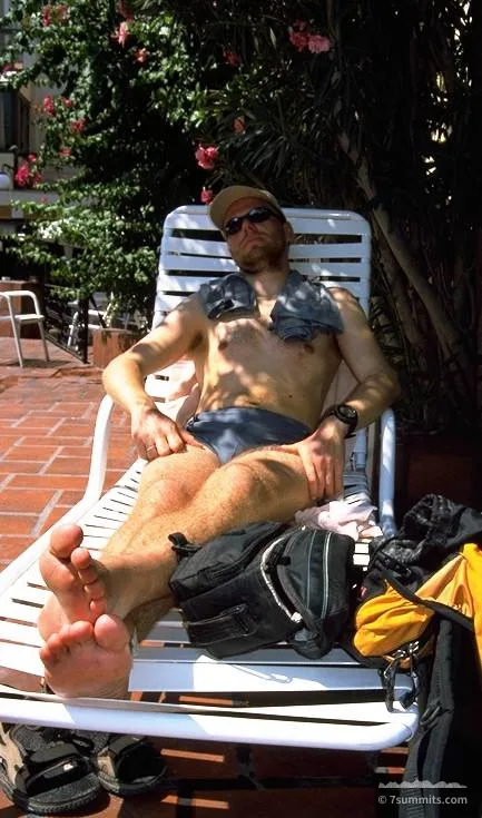 Harry near the pool