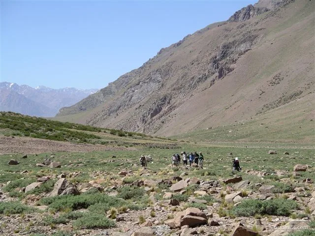 On the second day of the 3 day trek to Basecamp on the Vacas valley/ Polish traverse routes.