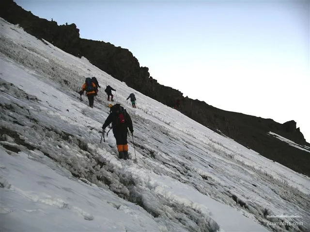 The icefields at the end of the Polish traverse at about 6150m, summitday