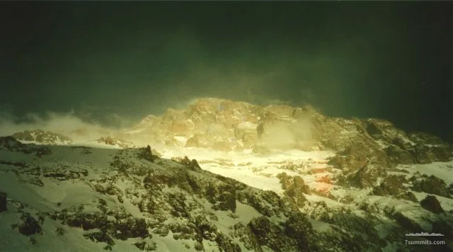The snow gets blown of Aconcagua just after the 24 hour snowstorm. The next day it's possible to leave for Canada and even Nido de C?ndores.