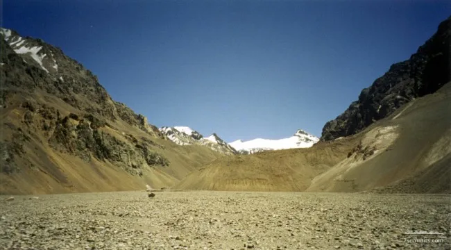 Towards Base Camp Plaza de Mulas.