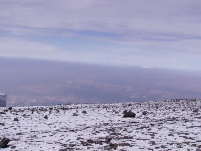 Down to clouds from the summit