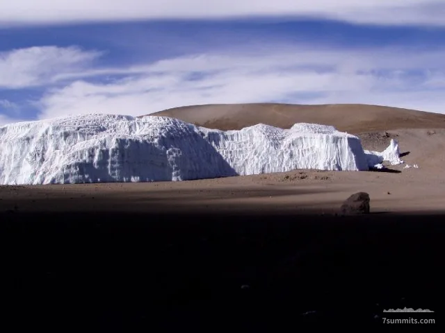 Furtesmger Glacier, looking like it's in the middle of a desert.