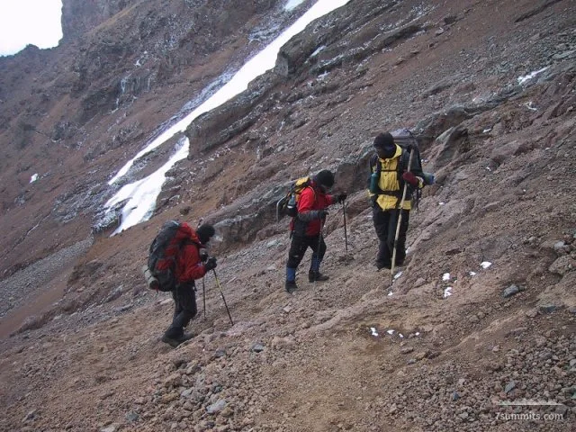 ..to the crater rim, on up.