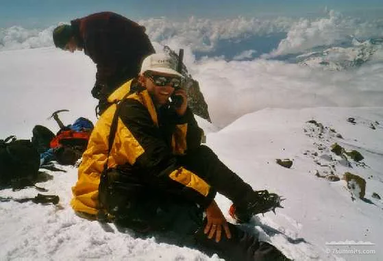 Calling home from the summit using Iridium!