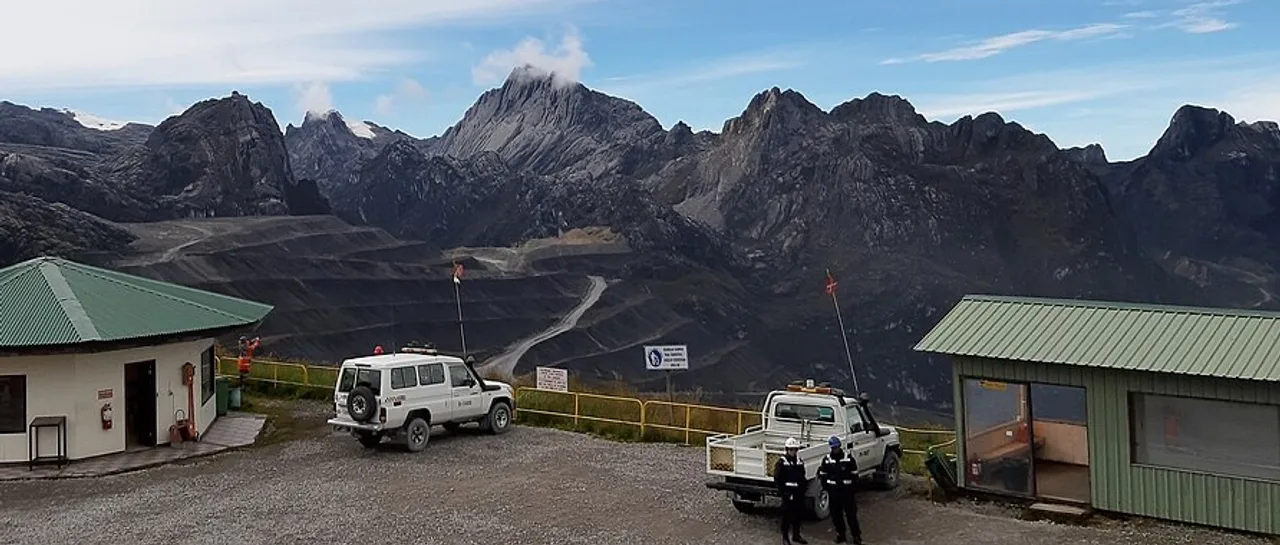 View of Carstensz Pyramid peaks from Grasberg Mine viewing point