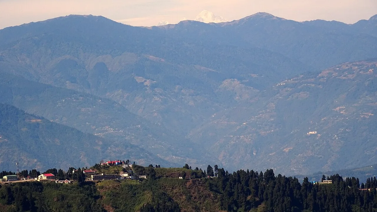 Mount Everest seen distant from Tiger Hill, Darjeeling