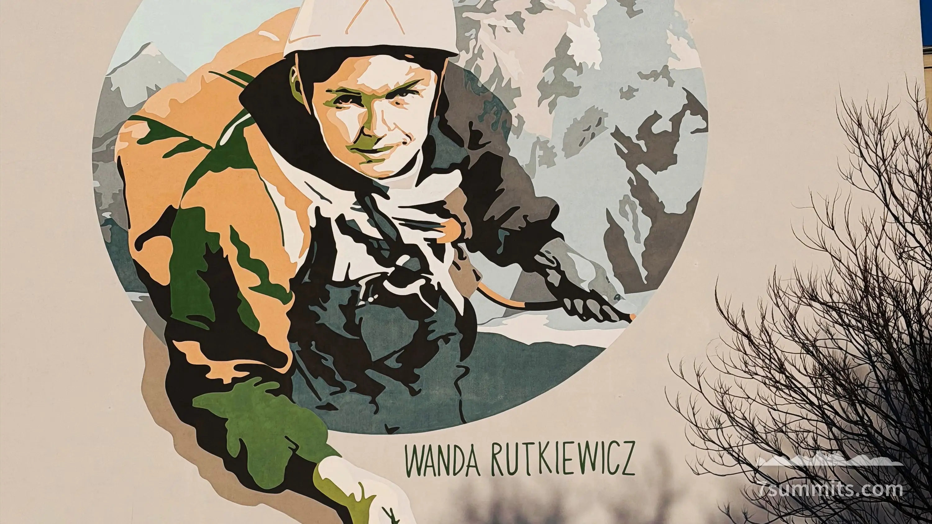 Wanda Rutkiewicz — Wanda Rutkiewicz mural, ul. Piłsudskiego, Wrocław, Poland