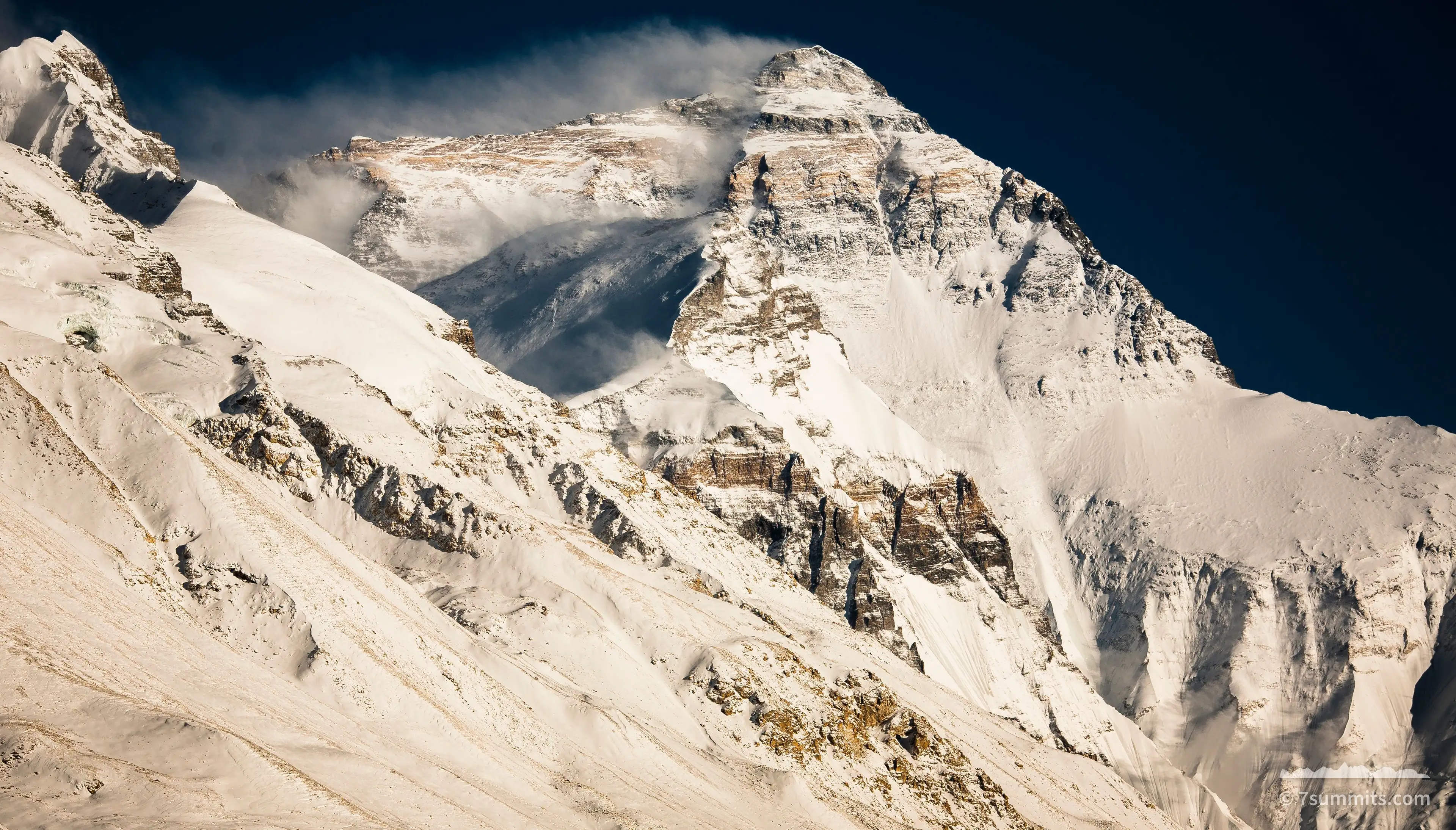 Mount Everest from Tibet Basecamp, after a snow storm.