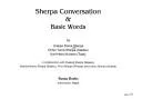 Sherpa Conversation & Basic Words