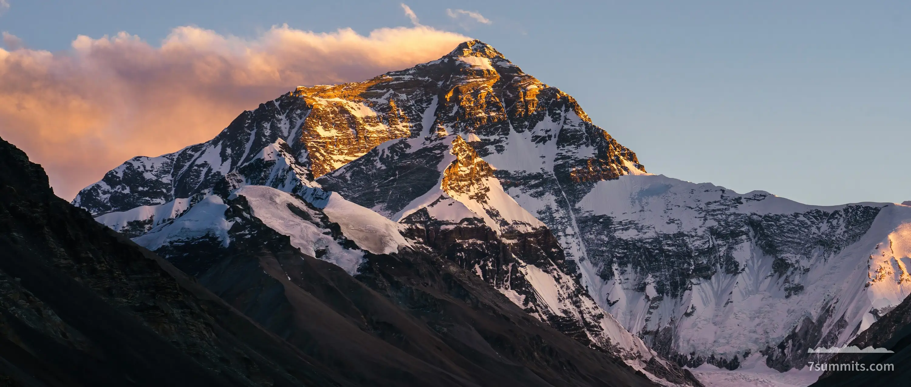 mount everest — a snow covered mountain with clouds in the sky